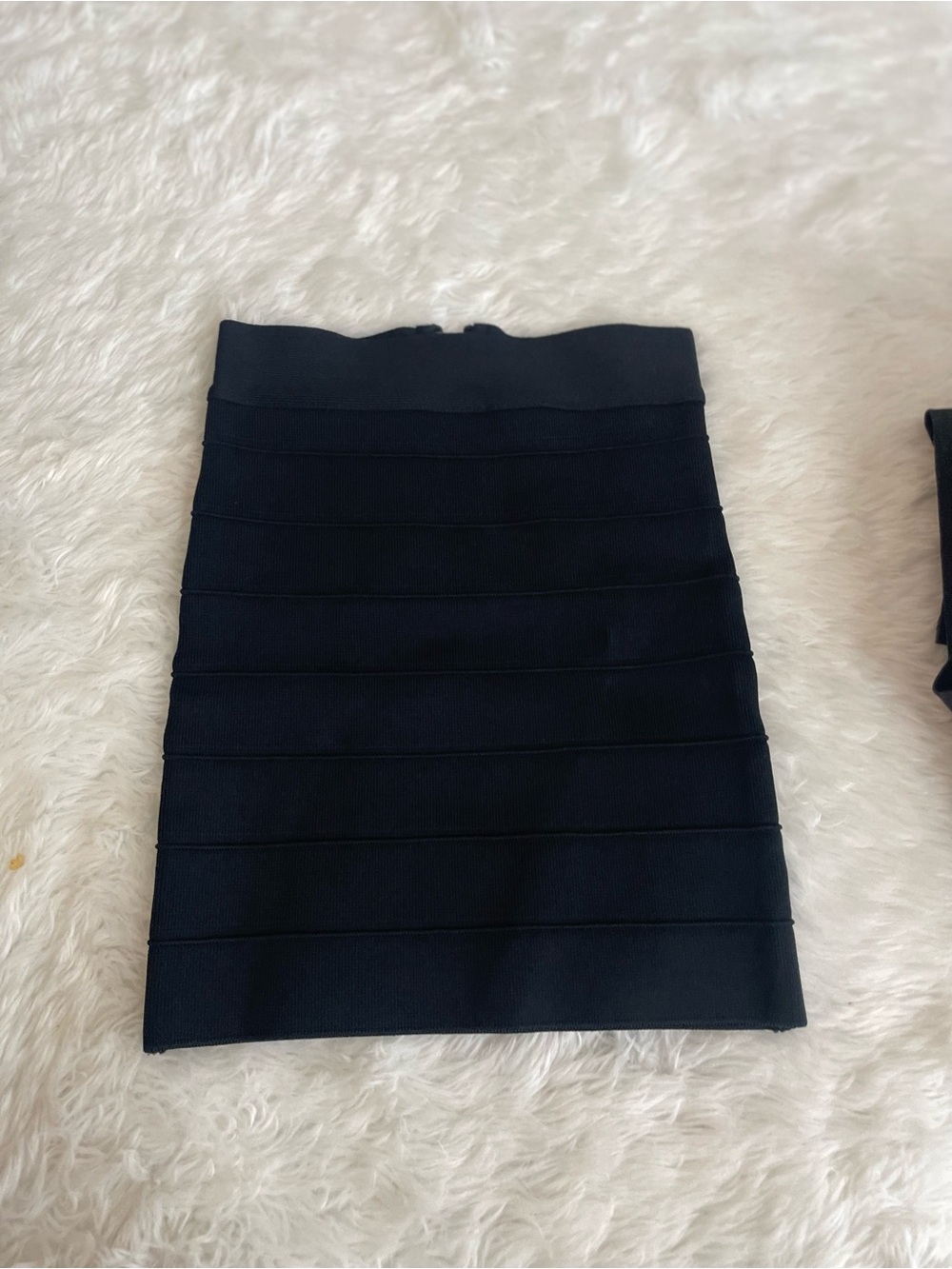 GUESS Black Ribbed Bandage Pencil Skirt